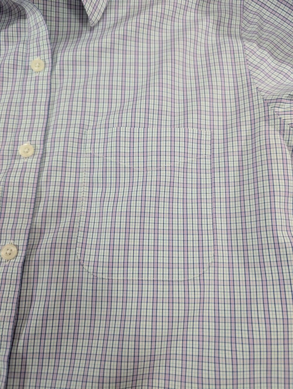 LL Bean Shirt Men’s M Purple Plaid Wrinkle Resistant Button Up Long Sleeve - Picture 5 of 8